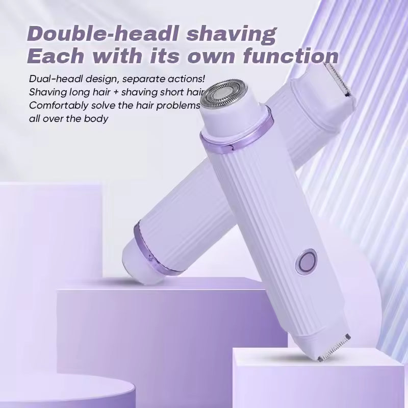2-in-1 Rechargeable Electric Facial Hair Remover & Body Trimmer