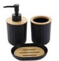 Modern Luxury 3-Piece Bamboo Bathroom Accessories Set